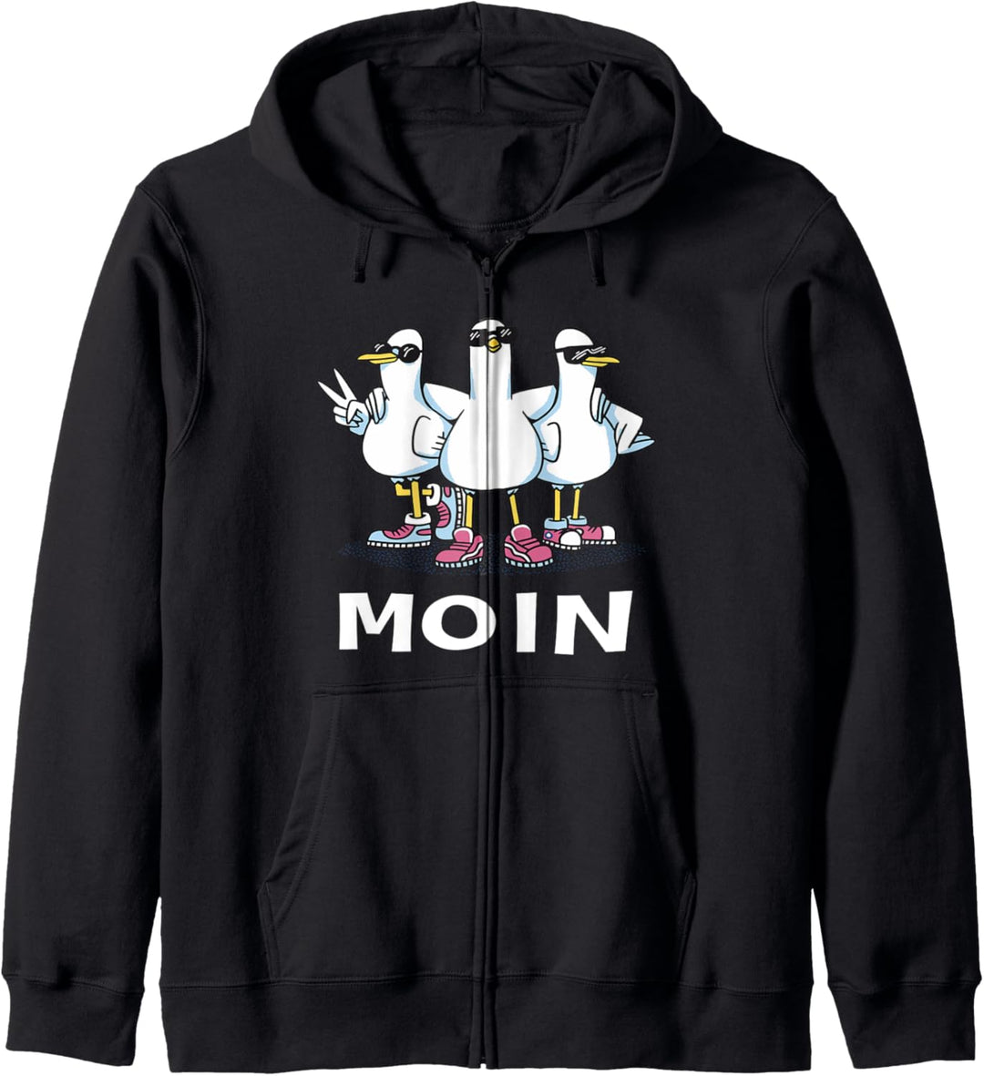 Moin Digga Norddeutsch Küsten Segeln Meer Hafen Küste Möwe Kapuzenjacke