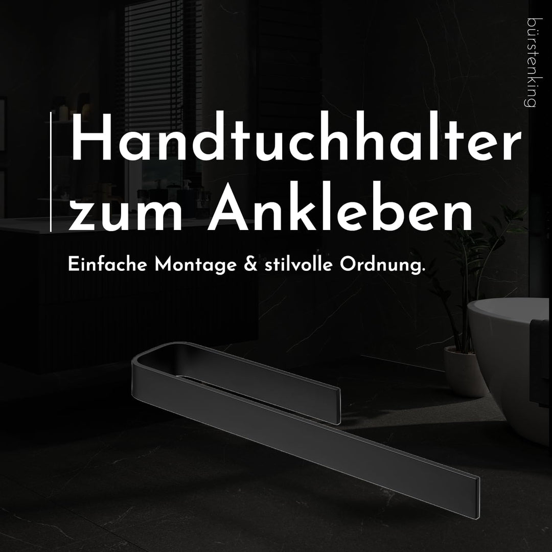 Bürstenking Handtuchhalter ohne Bohren – 39 cm – Selbstklebender Handtuchhalter – einarmige Halterun