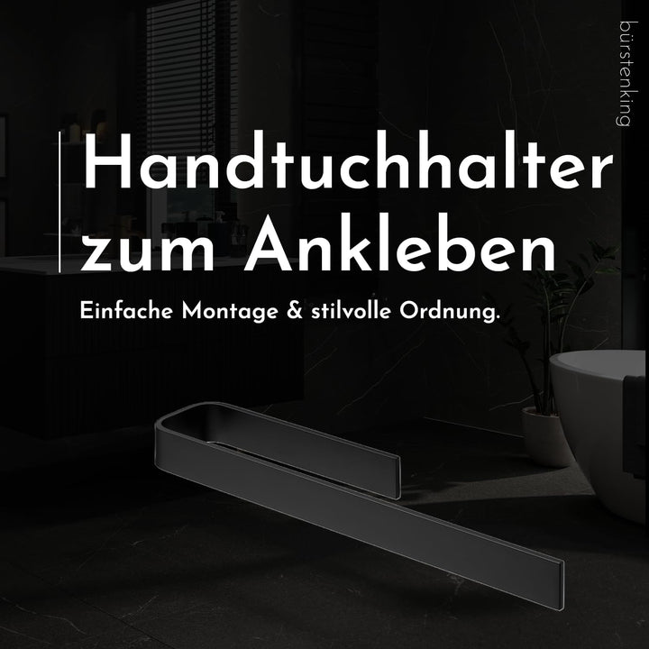 Bürstenking Handtuchhalter ohne Bohren – 39 cm – Selbstklebender Handtuchhalter – einarmige Halterun