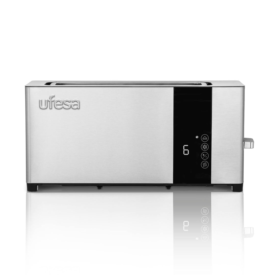 Ufesa Plus Delux Toaster 1 Extra Lange Scheibe, LCD-Digitalbildschirm, 1050 W, 1 breiter Schlitz, 7