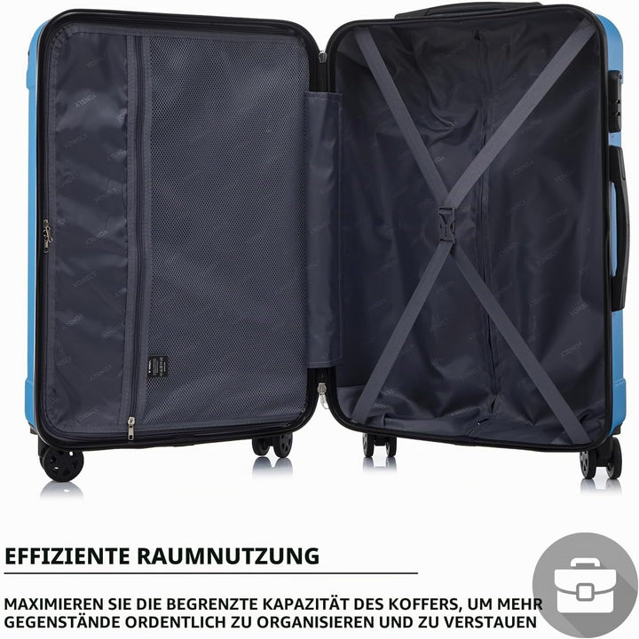 Trolley Koffer Suitcase, Reisekoffer, Rollkoffer Handgepäck, Hartschalenreisekoffer mit 4 Rollen 360