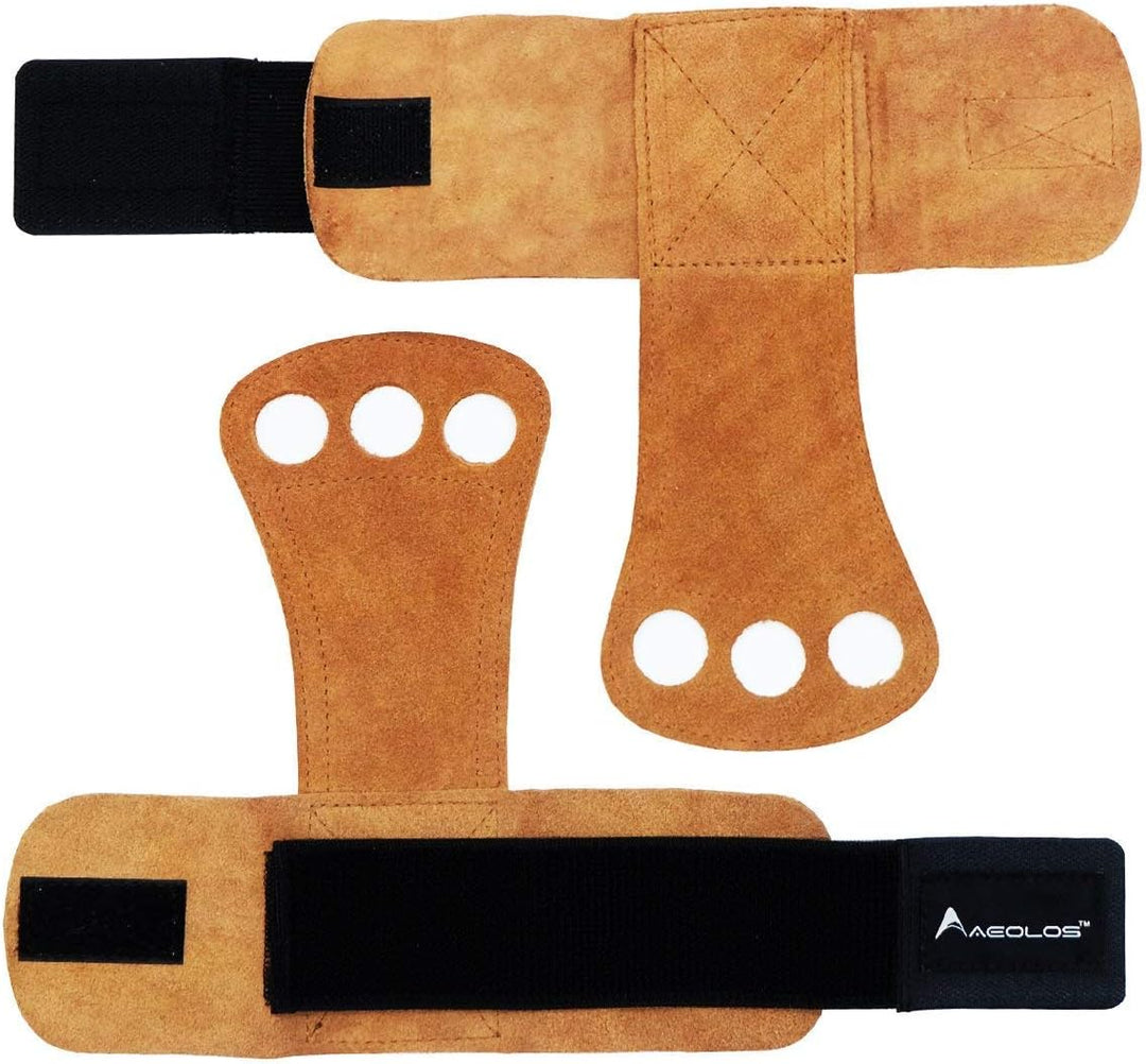 AEOLOS Gymnastik-Handgriffe aus Leder, ideal für Gymnastik, Gewichtheben, Klimmzüge, Kugelhanteln un