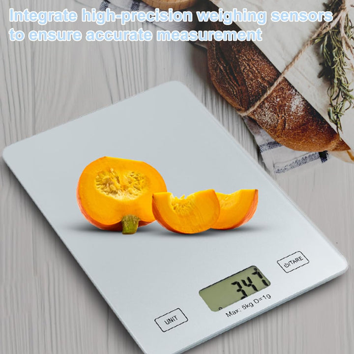 Küchenwaage Digital, digitale Küchenwaage bis zu 5 kg Tragkraft, Backwaage, klassisches Design, leic