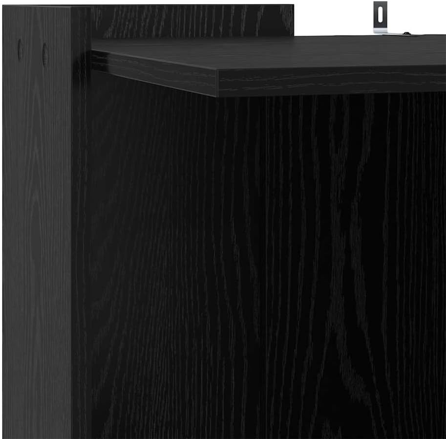 vidaXL Katzenstreu Box Umzäunung Schwarz Eichen-Optik 53 x 53 x 51 cm, Katzenmöbel für Wohnzimmer, s