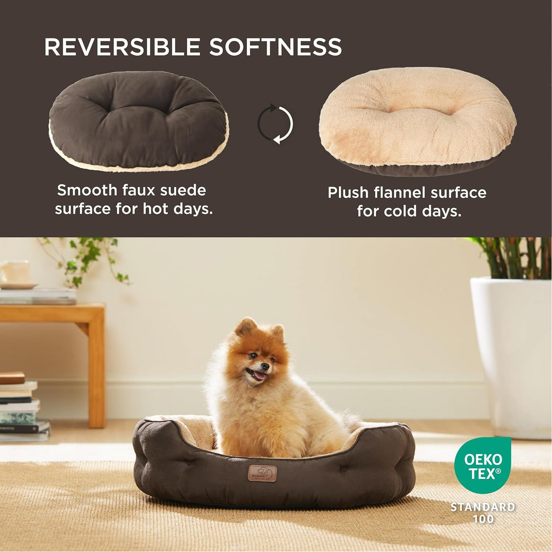 BEDSURE Katzenbett waschbar Katzen Bettchen - 63x53x20cm Katzenbett mit zweiseitig Innenkissen Katze