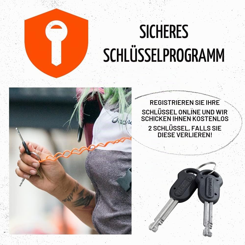 Kryptonite Kryptolok Mini-7 12,7 mm U-Lock Fahrradschloss mit FlexFrame-U Halterung, Unisex-Erwachse