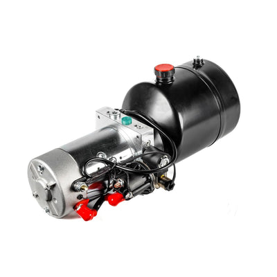 Hydraulikaggregat HYDRAFT, Hydraulikpumpe 12 V 180 bar 2000 Watt mit 4 Liter Stahtank und Kabelfernb