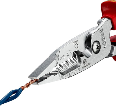 KNIPEX 13 76 200 ME Multifunktions-Elektrikerzange metrisches Modell isoliert mit Mehrkomponenten-Hü