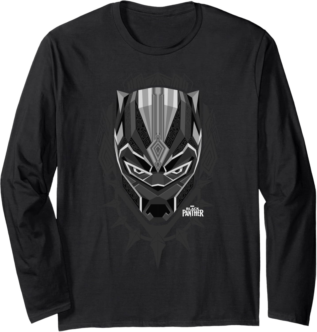 Marvel Black Panther Mask Portrait Langarmshirt