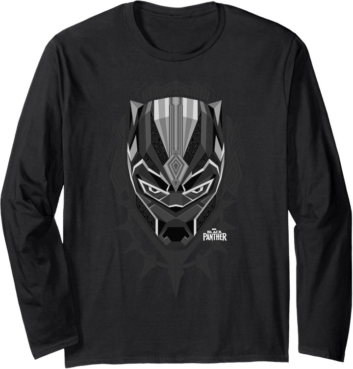 Marvel Black Panther Mask Portrait Langarmshirt