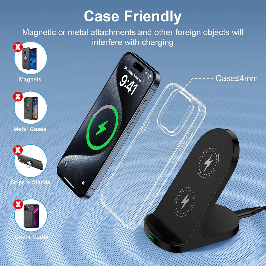 Induktive Ladestation, 15W Fast Wireless Charger Stand für Google Pixel 10/10 Pro/9/9 Pro/9a/8/7, Sa