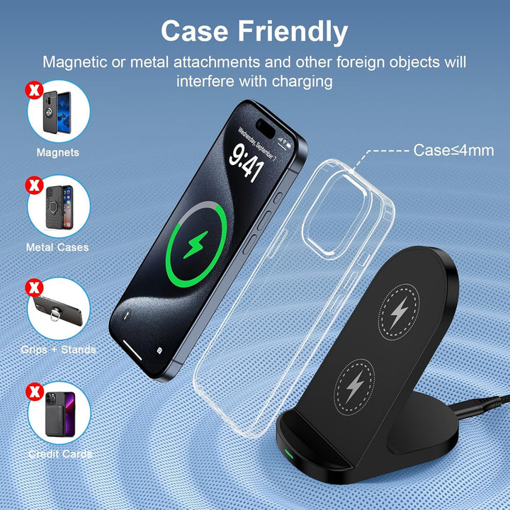 Induktive Ladestation, 15W Fast Wireless Charger Stand für Google Pixel 10/10 Pro/9/9 Pro/9a/8/7, Sa