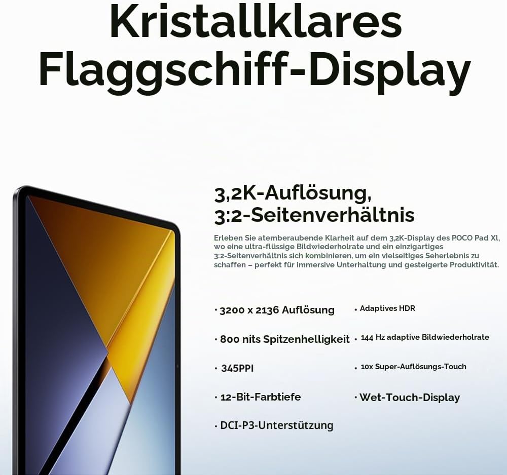 XIAOMI Tablet Poco Pad X1 8GB+512GB 11,2 Zoll Schwarz Android 15 HyperOS 2 8850mAh IPS LCD Display S