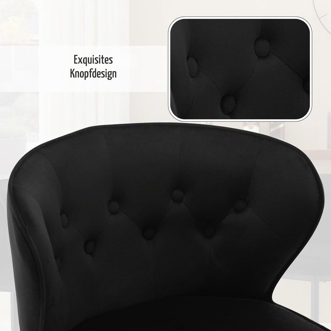 WOLTU Barhocker 2er Set, Barstuhl mit Rückenlehne, Bistrohocker, Schwarz | Tresenhocker, Design-Hock