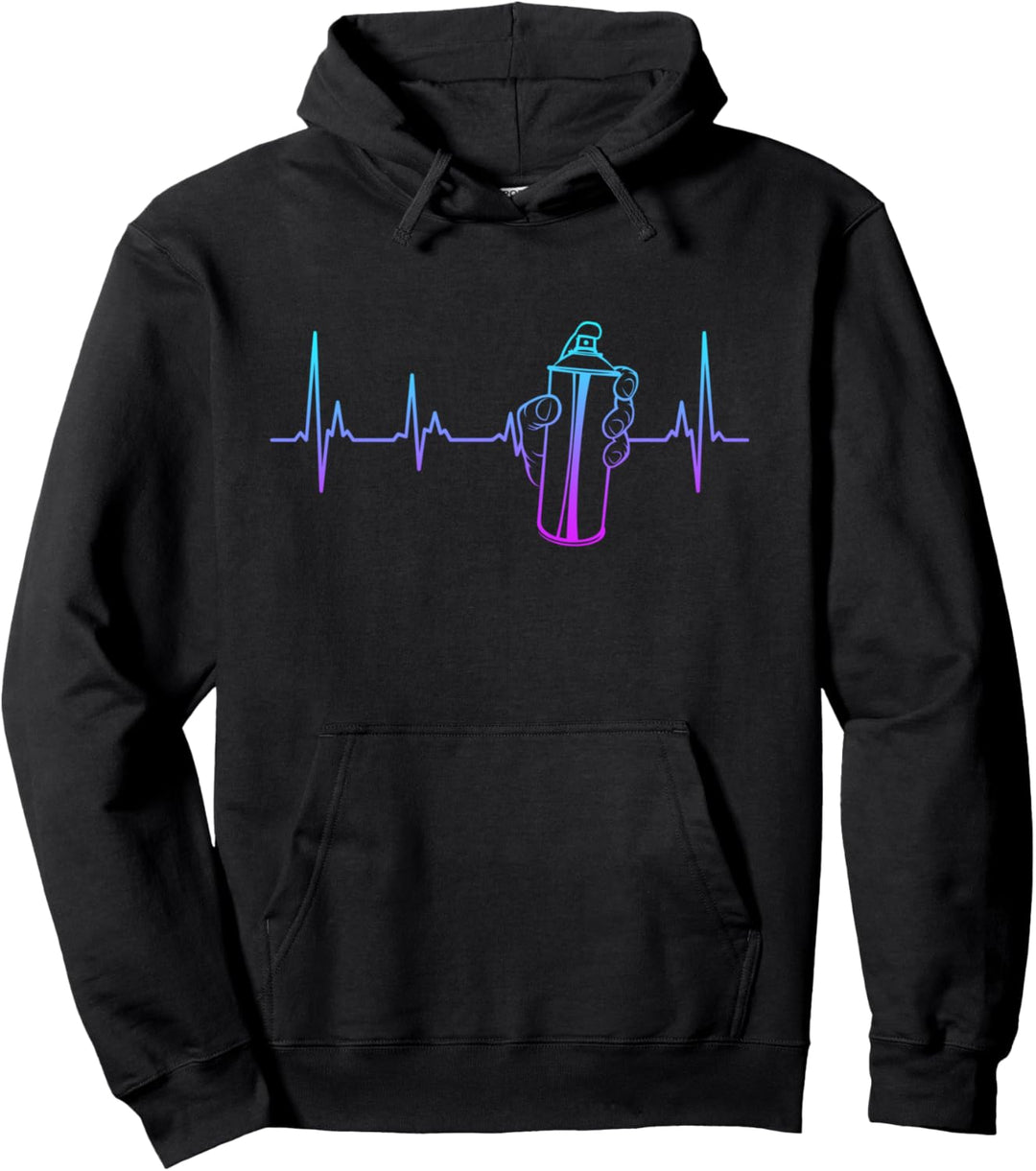 Graffiti Künstler Spray Sprühdose Lackdose Herzschlag Pullover Hoodie