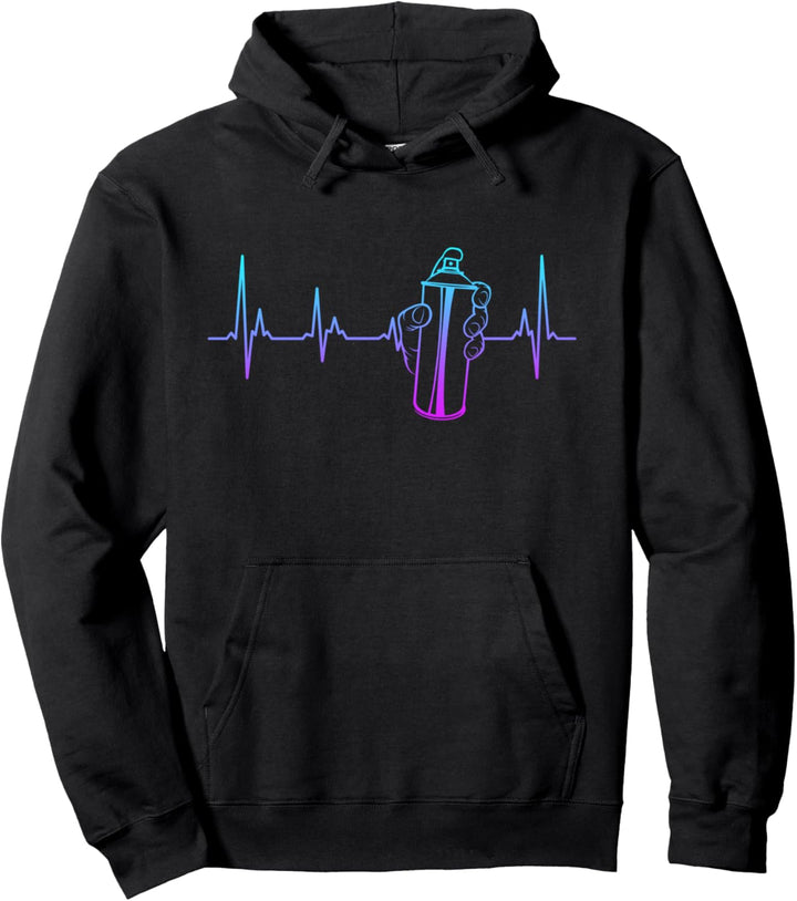 Graffiti Künstler Spray Sprühdose Lackdose Herzschlag Pullover Hoodie