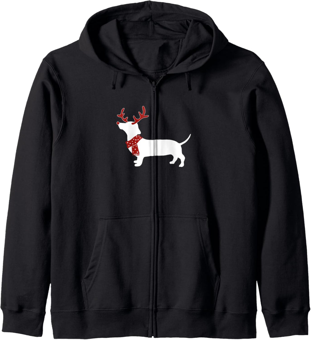 Dackel Dachshund mit Geweih Weihnachten X-mas Geschenk Kapuzenjacke