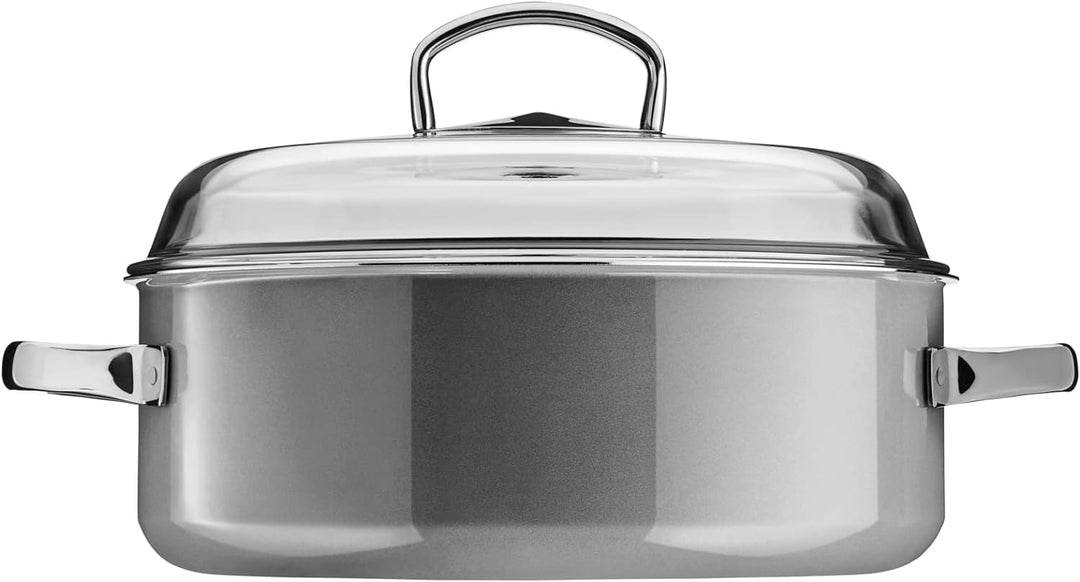 WMF Fusiontec Mineral Bräter mit Glasdeckel 28 cm Induktion, Schmortopf 5,9l, hoher Rand, High-Tech