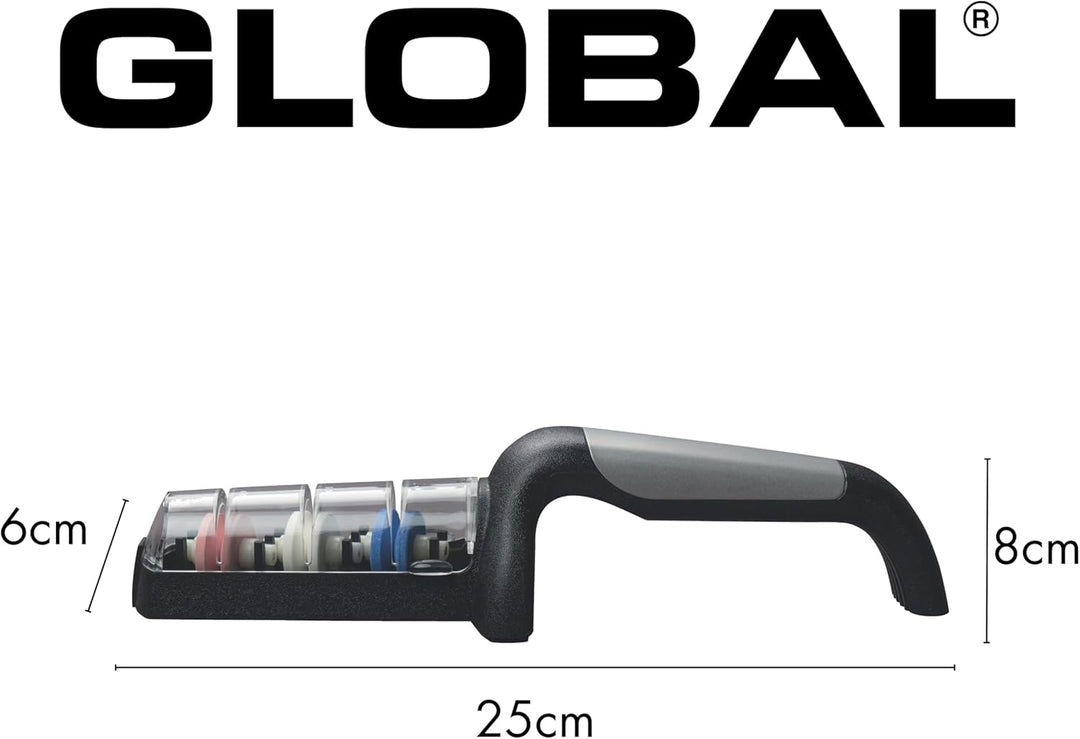 Global - G-913 3-stufiger Keramik-Wasserschärfer, Edelstahl