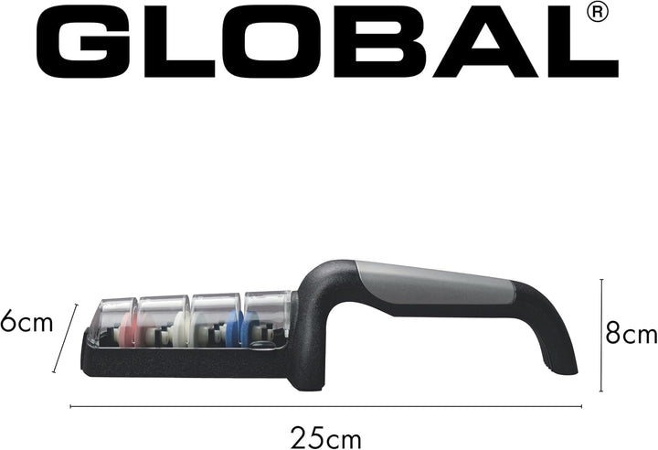 Global - G-913 3-stufiger Keramik-Wasserschärfer, Edelstahl