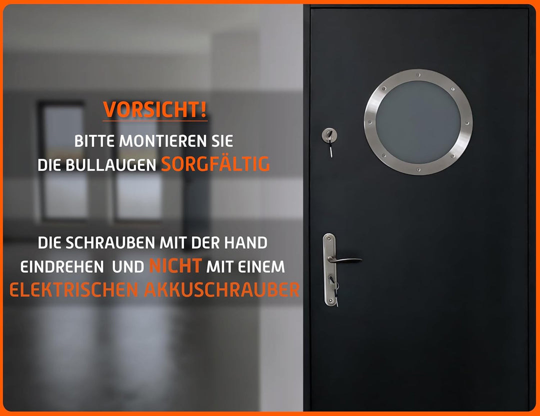MLS Bullauge B6000, Bullauge für Türen, aus Robustem Aluminium, VSG-Sicherheitsglas, Passend für 40