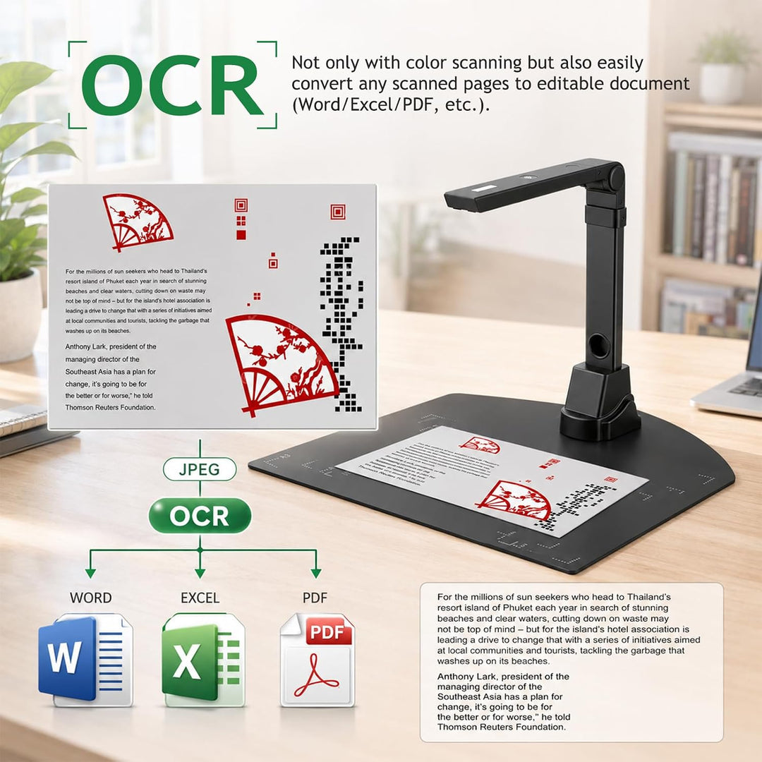 Tragbarer Dokumentenscanner A3 A4,Dokumentenkamera Mit OCR,12Mp