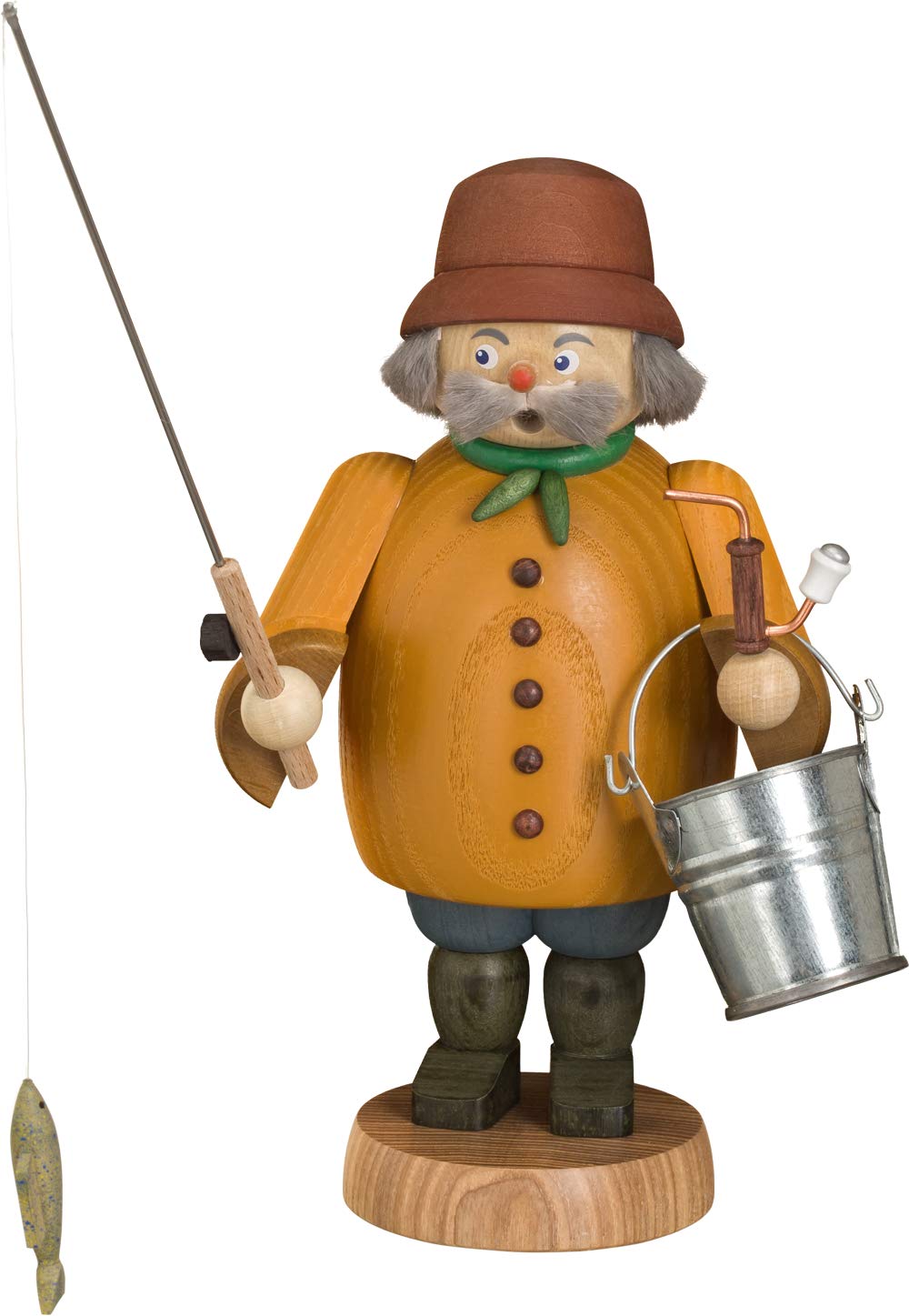 Seiffener Volkskunst | Räuchermännchen Erzgebirge | Gemütliche Typen 22 cm | Räucherfigur | Erzgebir