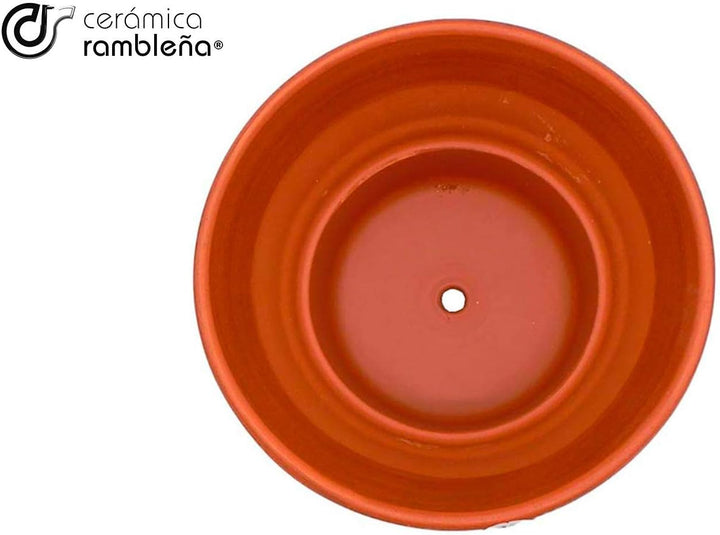 CERÁMICA RAMBLEÑA | Rote Tontöpfe | Dekorative Töpfe | Keramiktöpfe | Outdoor-Töpfe |100% handgefert