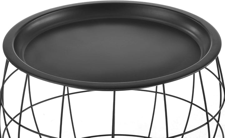 [en.casa] Beistelltisch 3er Set Metallkörbe Couchtisch in 3 Grössen Metall Schwarz, Schwarz