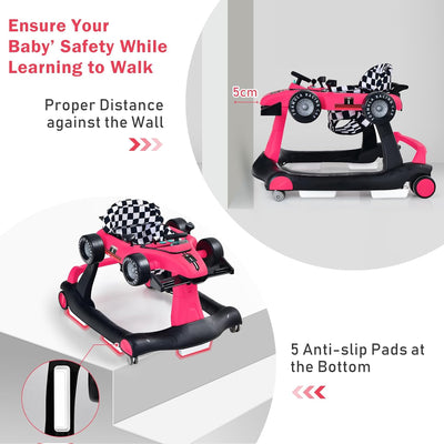 LIFEZEAL 4 in 1 Lauflernhilfe Baby, Höhenverstellbares & Klappbares Babywalker, Baby Gehfrei ab 6 Mo