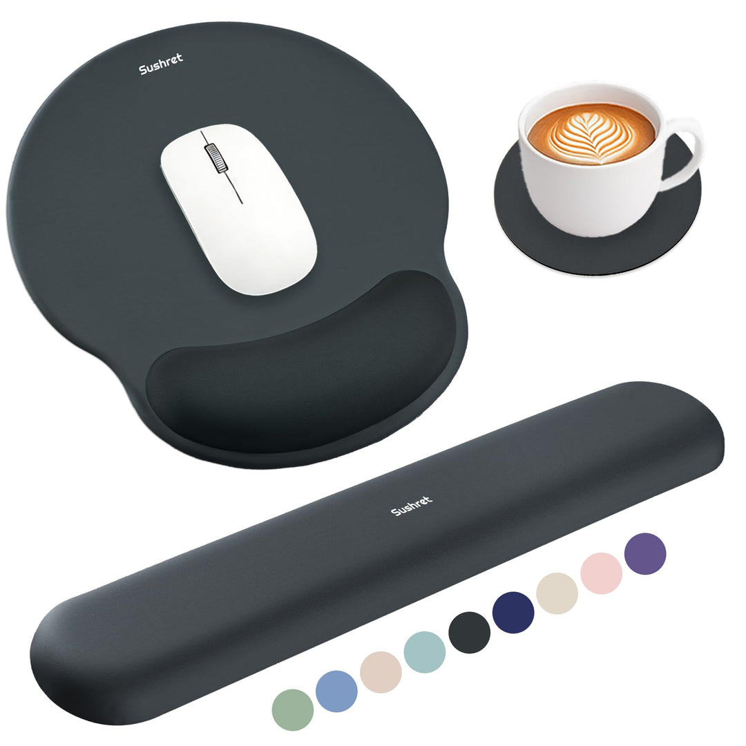 Mauspad & Tastatur Handballenauflage, 3-in-1 Ergonomisches Gel Memory Foam Handballenauflage mit Han