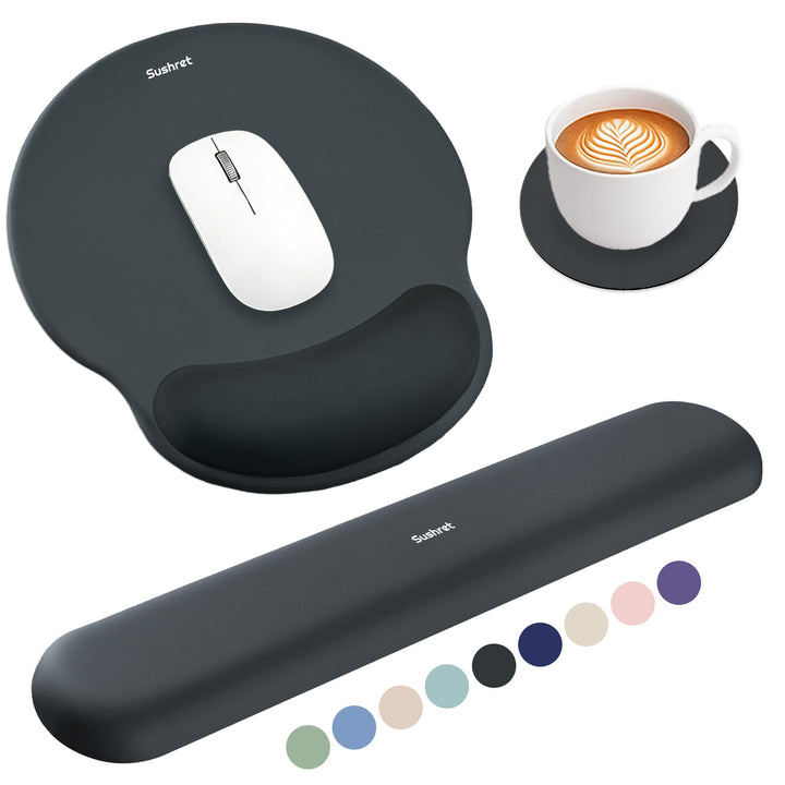 Mauspad & Tastatur Handballenauflage, 3-in-1 Ergonomisches Gel Memory Foam Handballenauflage mit Han