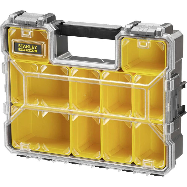 Stanley FatMax Aufbewahrungsbox (44.29 cm x 35.60 cm x 11.00 cm, tiefe Fächer, stabile Kunststoffsch