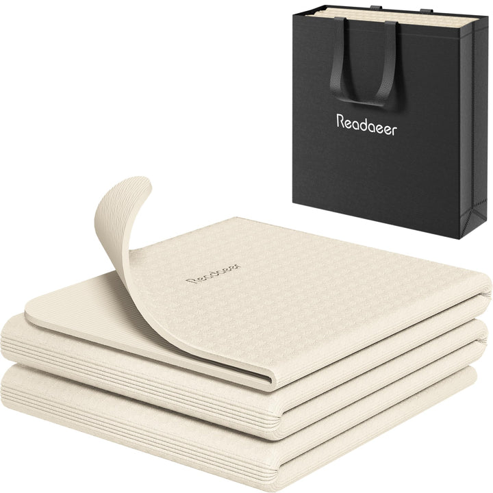 Readaeer Faltbare Yogamatte für Reisen, faltbare Yogamatte, 6 mm dick, mit Tragetasche, rutschfeste
