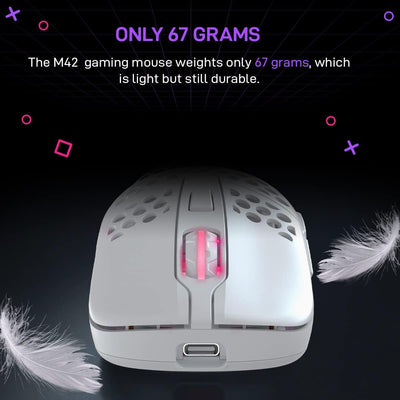 CHERRY Xtrfy M42 Wireless, kabellose ultraleichte Gaming-Maus, optimiert für E-Sports, 2.4 GHz Funk,