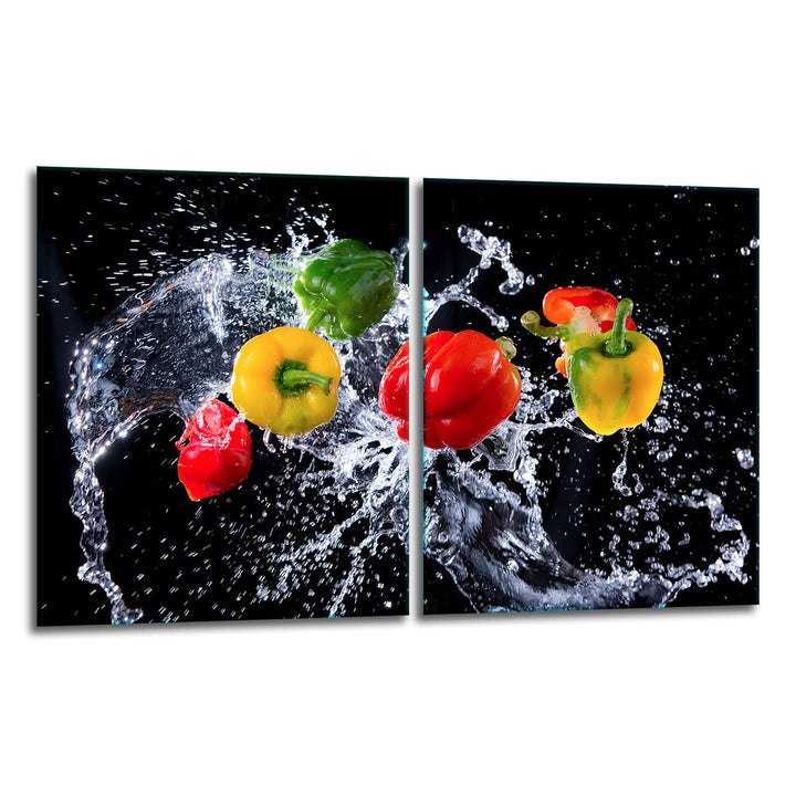 TMK ArtDeko Herdabdeckplatte 2 Teilig 40x52 cm - Spritzschutz Herdabdeckung – Herdschutz aus Sicherh