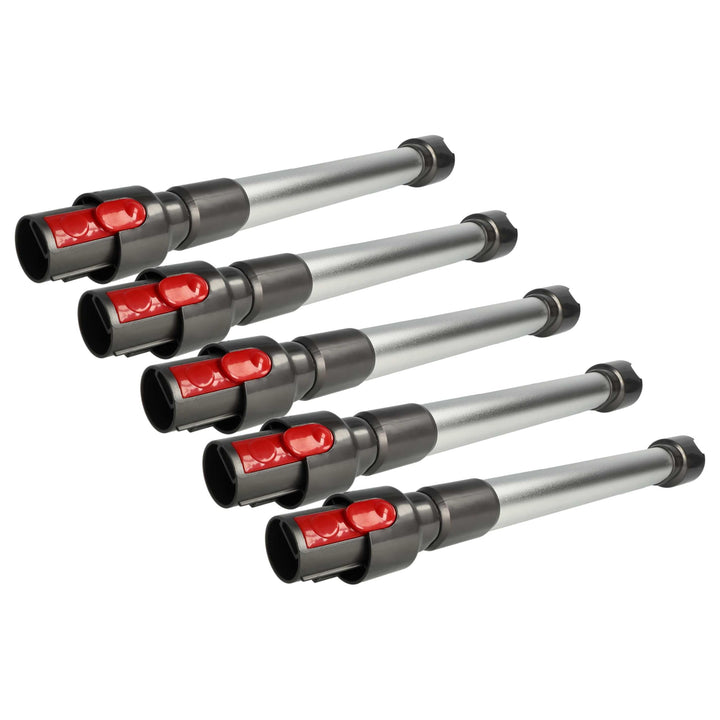 vhbw 5x Staubsaugerohr kompatibel mit Dyson SV10 Staubsauger - 44,5-66,5cm Silber