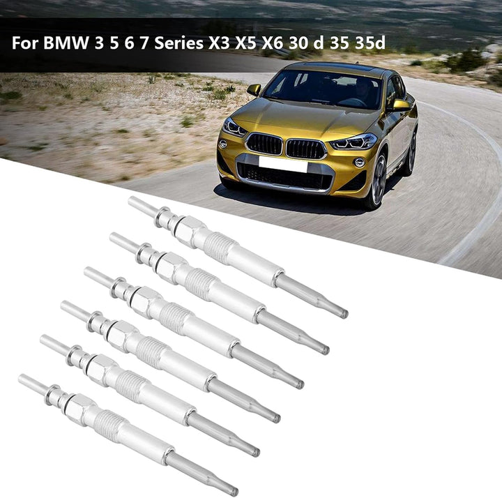 Suuonee Gl¨¹hkerzen, Metall Gl¨¹hkerzen für 3 5 6 7 Serie X3 X5 X6 30 d 35 35d(6 sold), 6 sold