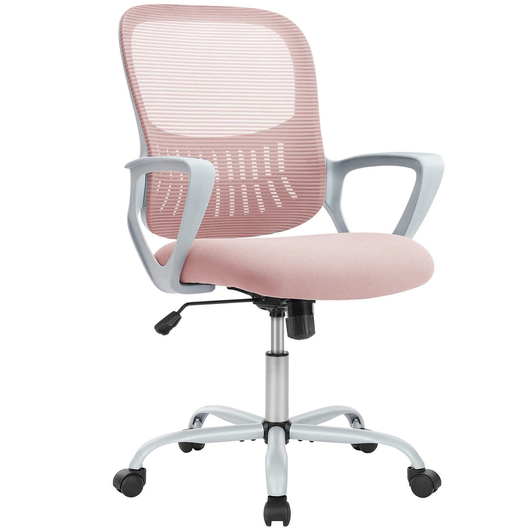 DUMOS Bürostuhl Ergonomisch, Schreibtischstuhl mit Lendenwirbelstütze, Drehstuhl mit Armlehne, Compu