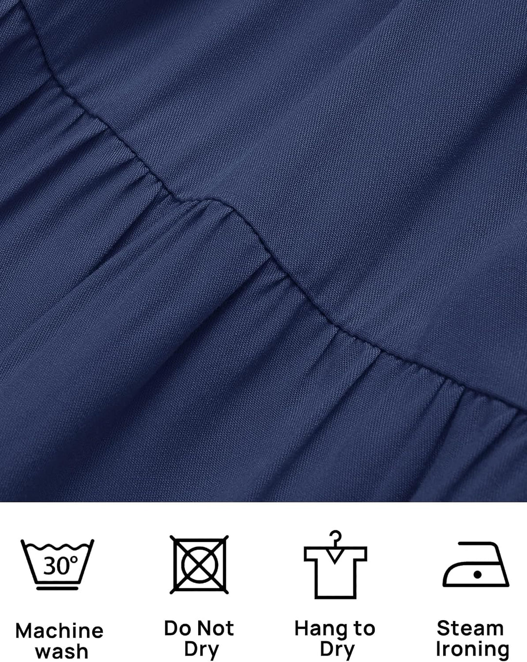 ZESICA Damen-Sommerkleid, eckiger Ausschnitt, Kurze Puffärmel, einfarbig, hohe Taille, lässig, flies