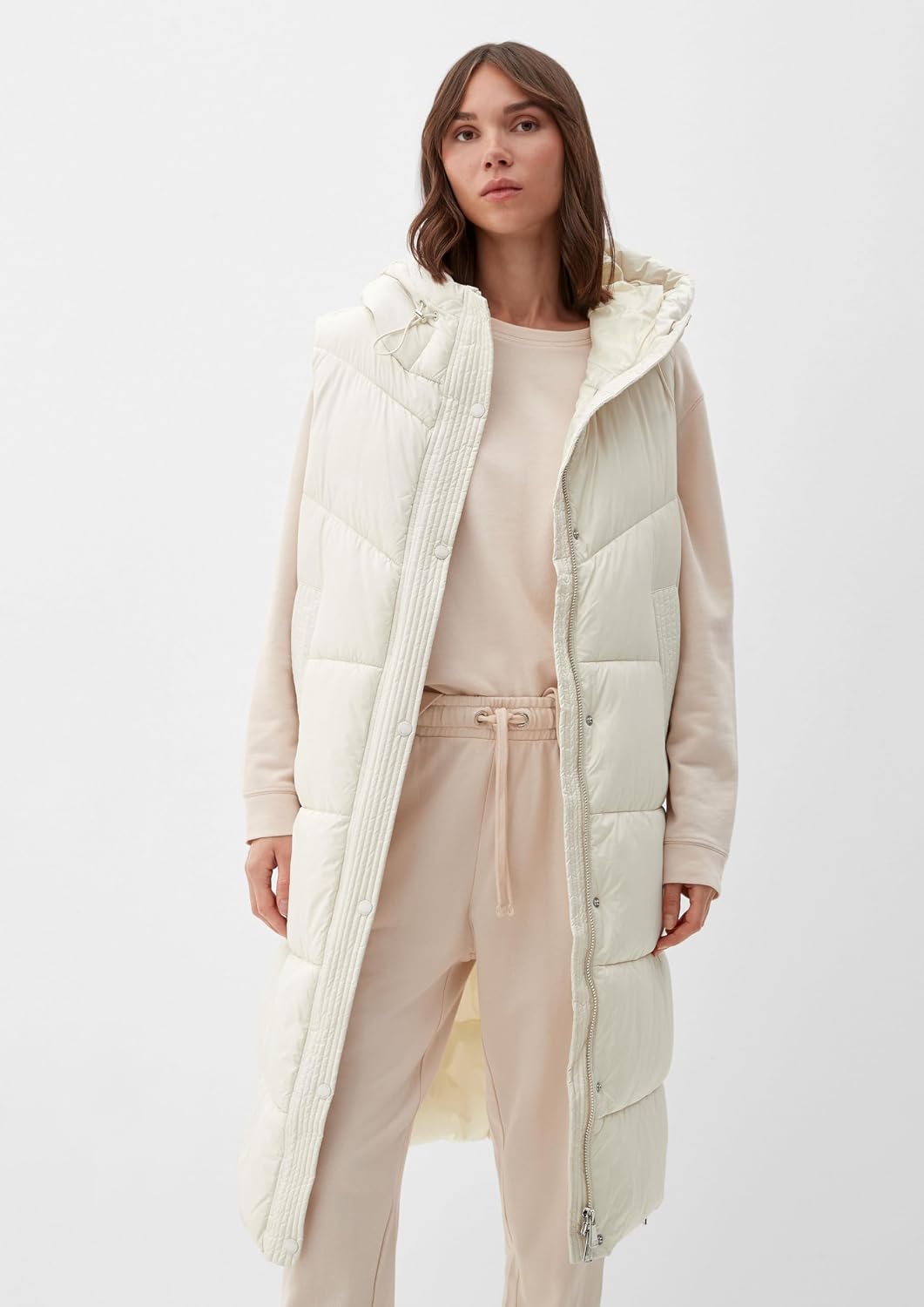 s.Oliver Steppweste mit Kapuze 36 creme 0330, 36 creme 0330