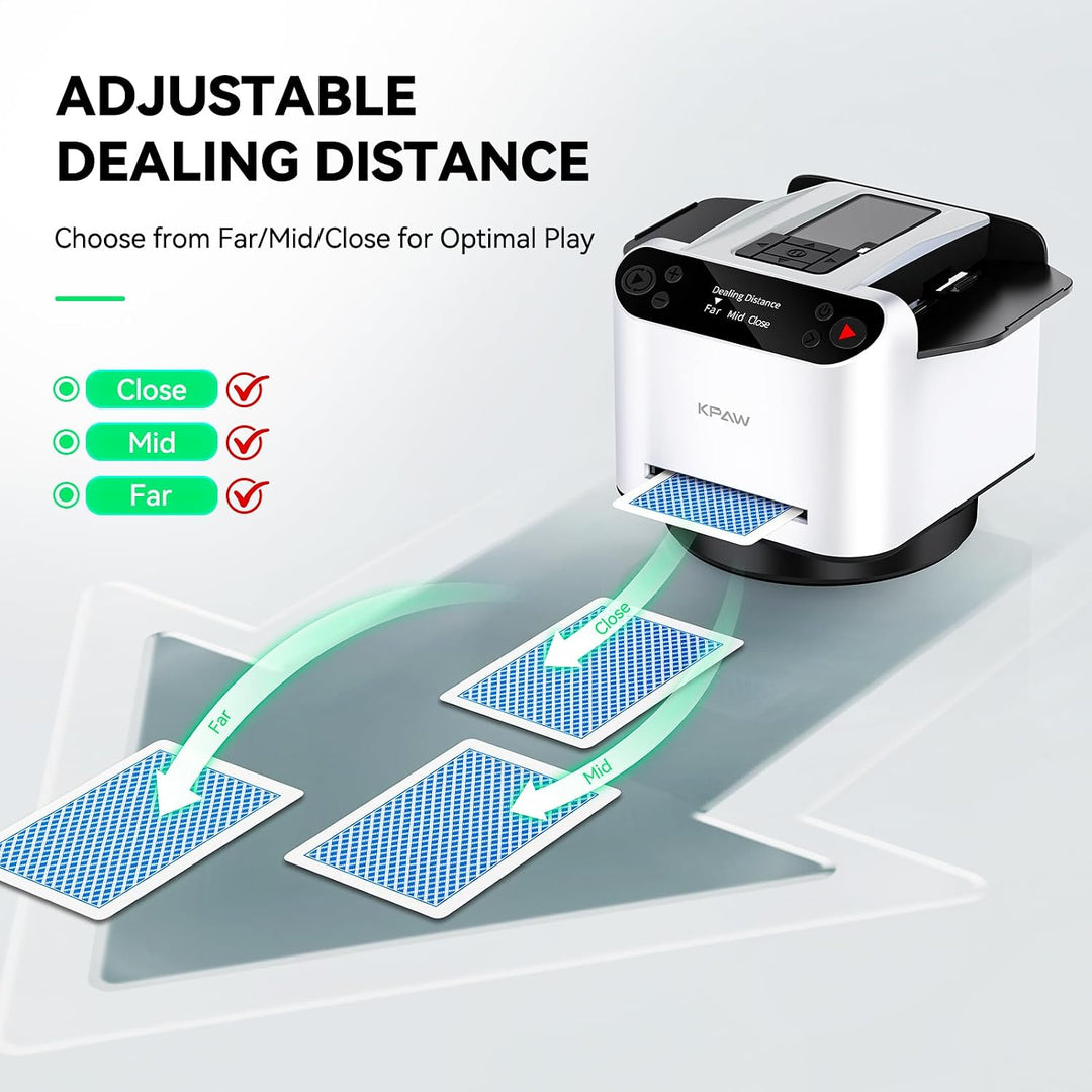 Kartenmischmaschine mit Austeilen, 360° Drehung für 1–2 Decks, mit 4 Fernbedienungen, Automatischer