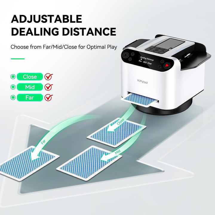 Kartenmischmaschine mit Austeilen, 360° Drehung für 1–2 Decks, mit 4 Fernbedienungen, Automatischer