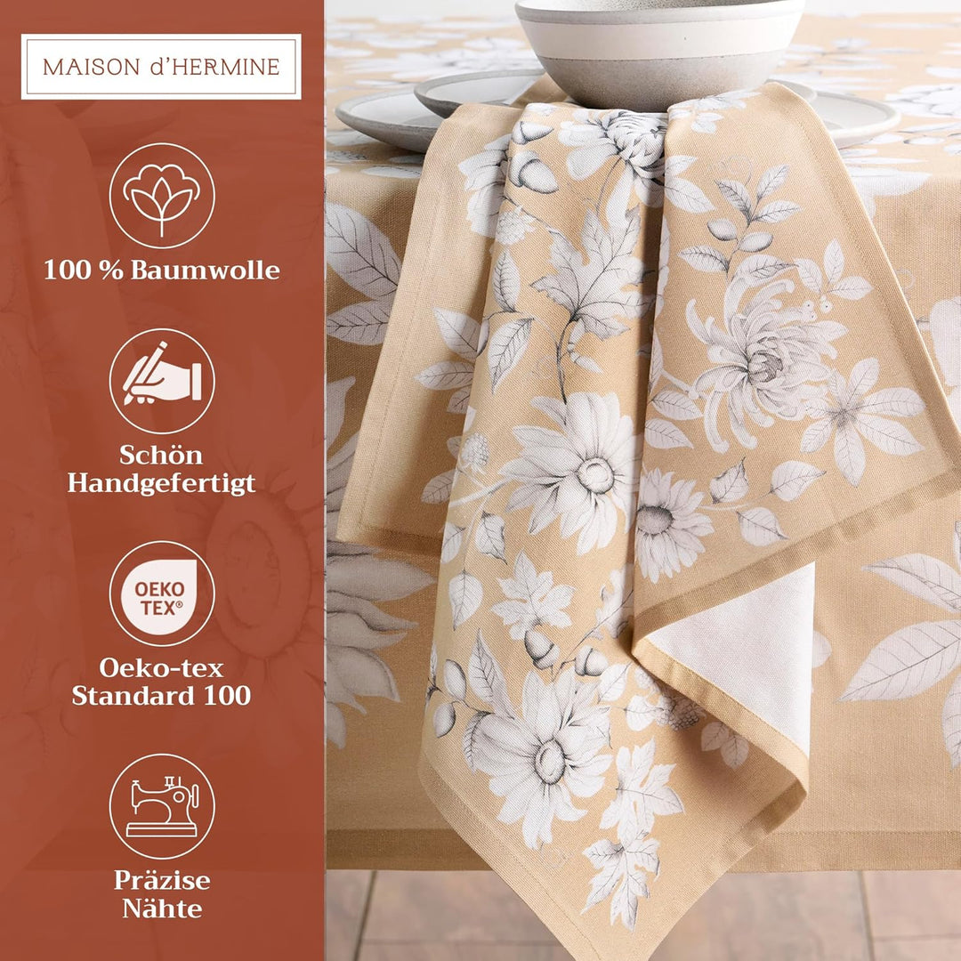 Maison d' Hermine Stoffservietten 4er Set aus 100% Baumwolle Wiederverwendbare Stoffservietten Weihn