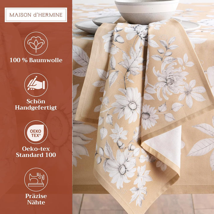 Maison d' Hermine Stoffservietten 4er Set aus 100% Baumwolle Wiederverwendbare Stoffservietten Weihn