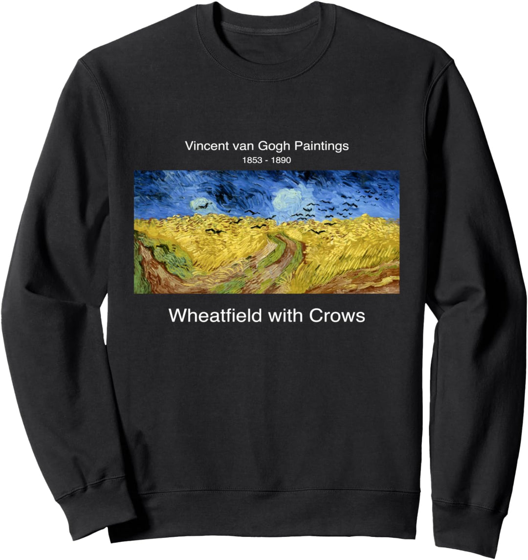 Vintage Retro Van Gogh Paintings Art Wheatfield with Crows Sweatshirt