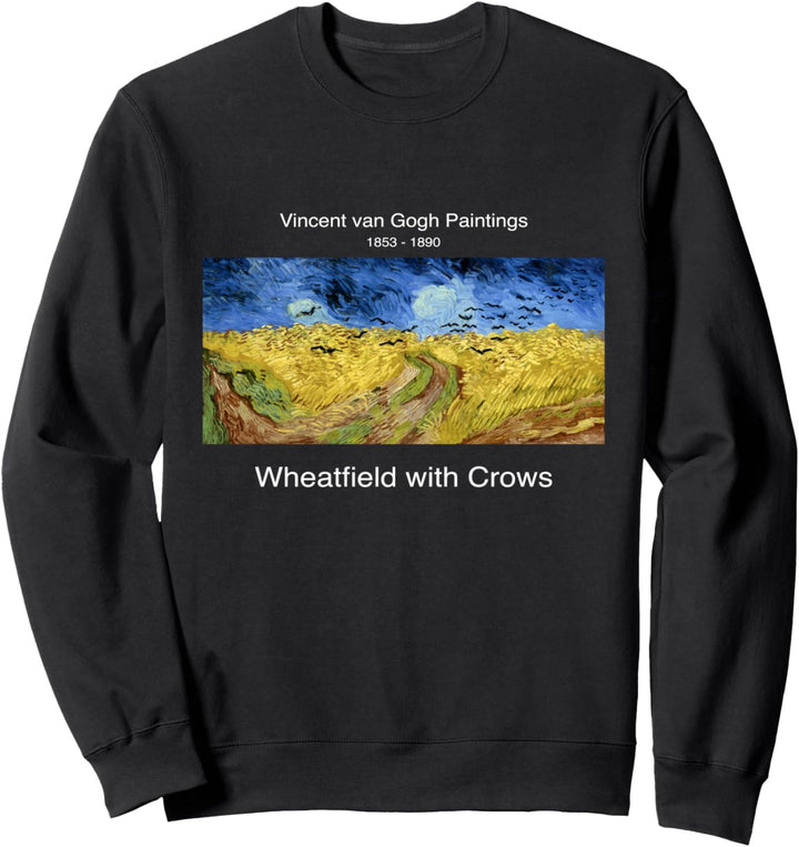 Vintage Retro Van Gogh Paintings Art Wheatfield with Crows Sweatshirt