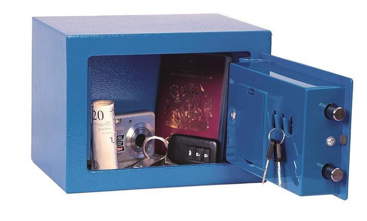 Phoenix SS0721EB Compact Home Office Minitresor Safe Möbeltresor, Blau HxBxT: 17 x 23 x 17 cm 3 kg
