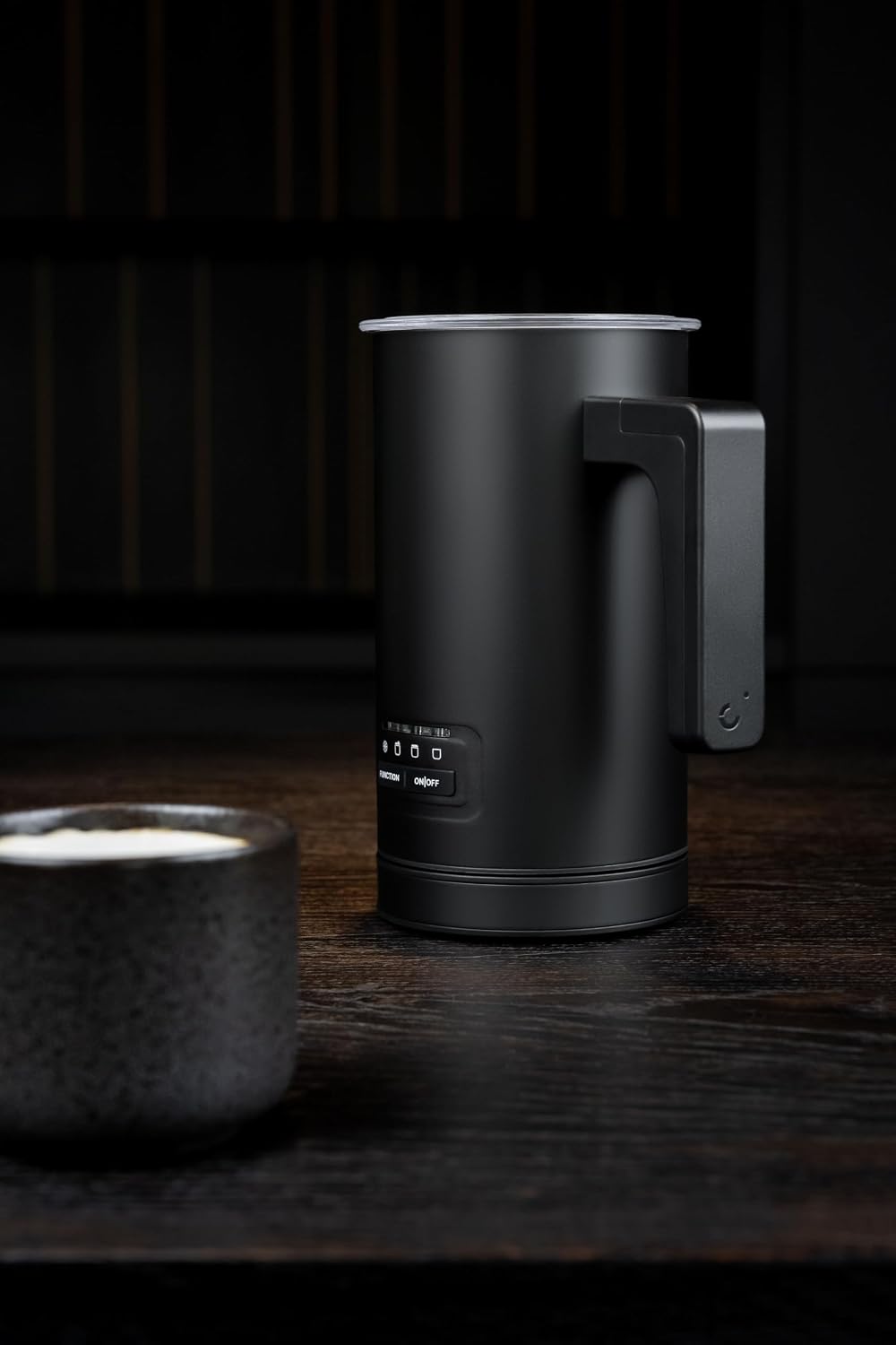 Milchaufschäumer elektrisch – 4-in-1: Warmer &amp; Kalter Milchschaum, Aufwärmen, 360°-Basis, 500W, Edel