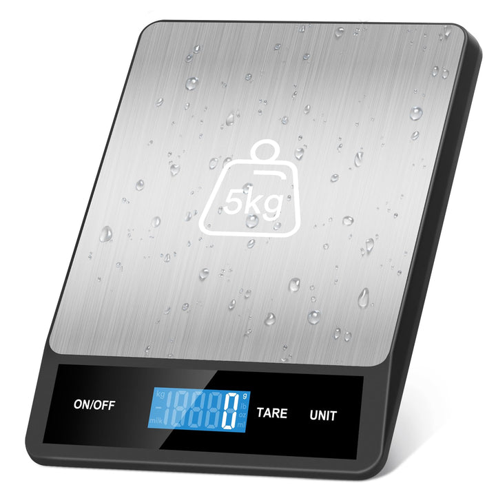 Zivacate 15kg Digitale Küchenwaage, 1g Präzision, Küchenwaage mit LCD Display, Grosse Edelstahl Wieg
